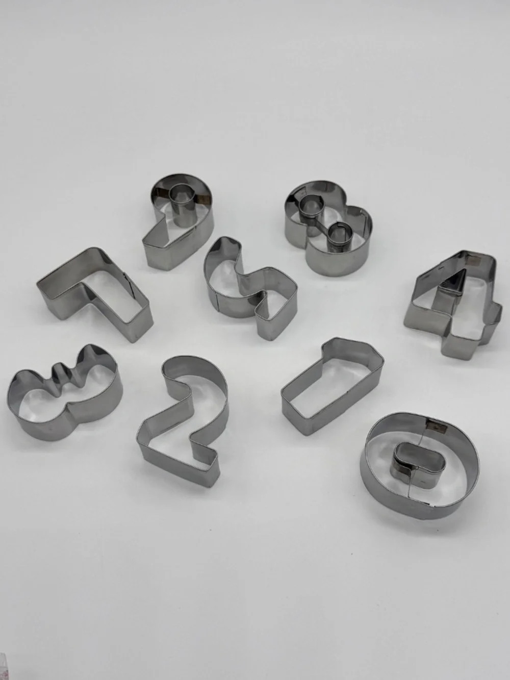 New 9-Piece Stainless Steel Number Cookie Cutters Set Birthdays Cake Decor 0-9